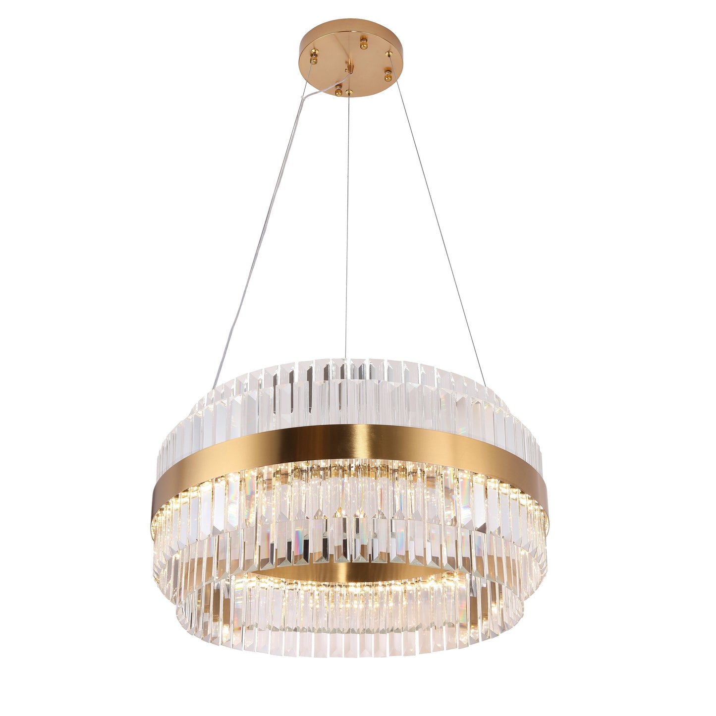 Cebal Odeon Round Crystal Fringe Chandelier-Meet Lighting