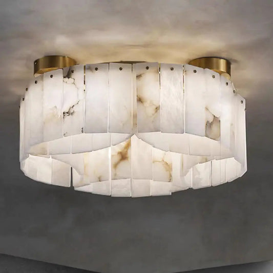 Alabaster Brass Ceiling Lamps Chandelier Light 21.65"D*8.85"H Ceiling   Ceiling Lamp [product_tags] Fabtiko