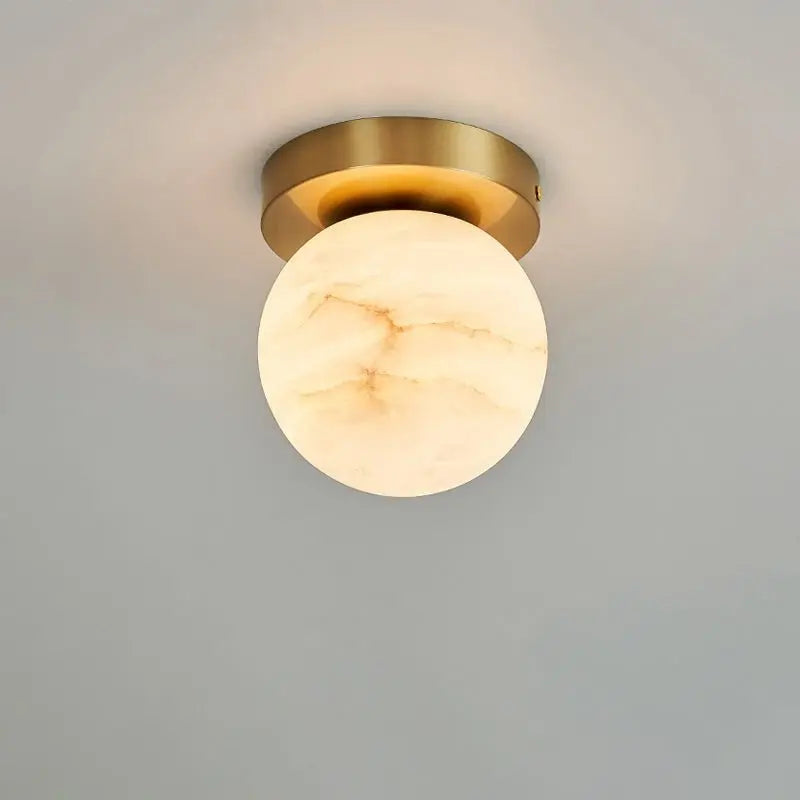 Mini Alabaster Flush Mount Ceiling Lights Spherical Small   Ceiling Lamp [product_tags] Fabtiko