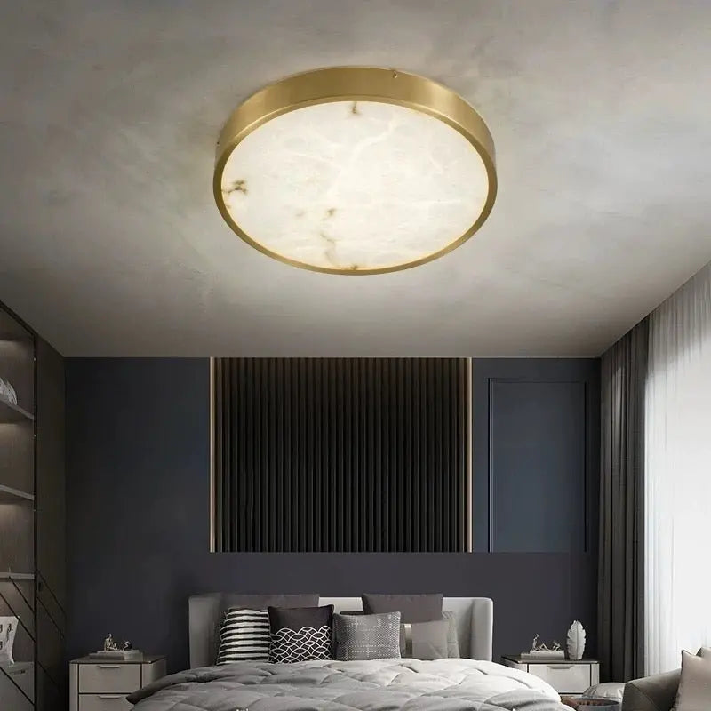 Round Alabaster Flush Mount Ceiling Lights    Ceiling Lamp [product_tags] Fabtiko