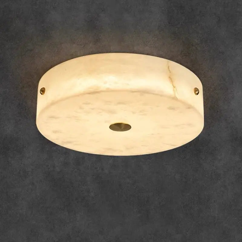 Round Flush Mount Alabaster Ceiling Light 23.62"   Ceiling Lamp [product_tags] Fabtiko