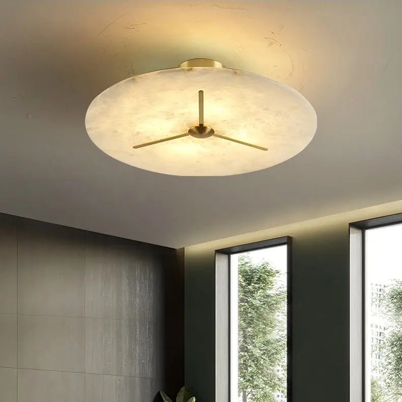 Round Spain Alabaster Flush Mount Ceiling Lights 23.62"   Ceiling Lamp [product_tags] Fabtiko