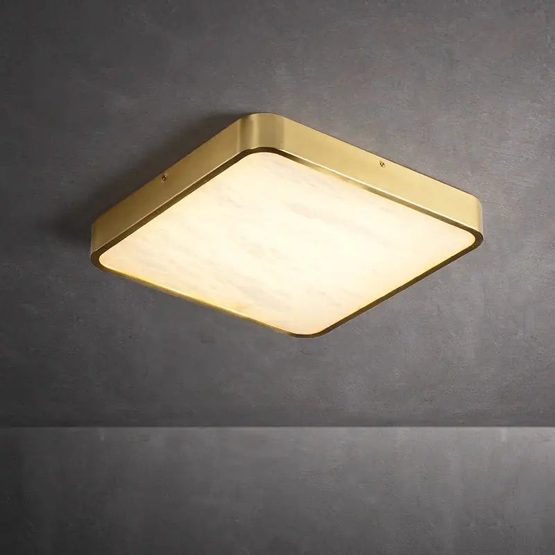 Square Alabaster Flush Mount Ceiling Light Fixture    Ceiling Lamp [product_tags] Fabtiko