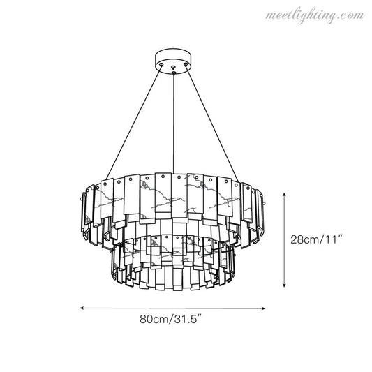 Celestial Alabaster Round Chandelier-Meet Lighting