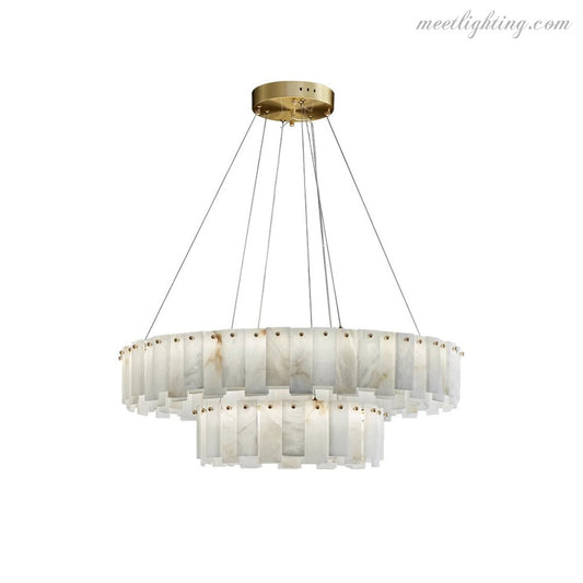 Celestial Alabaster Round Chandelier-Meet Lighting