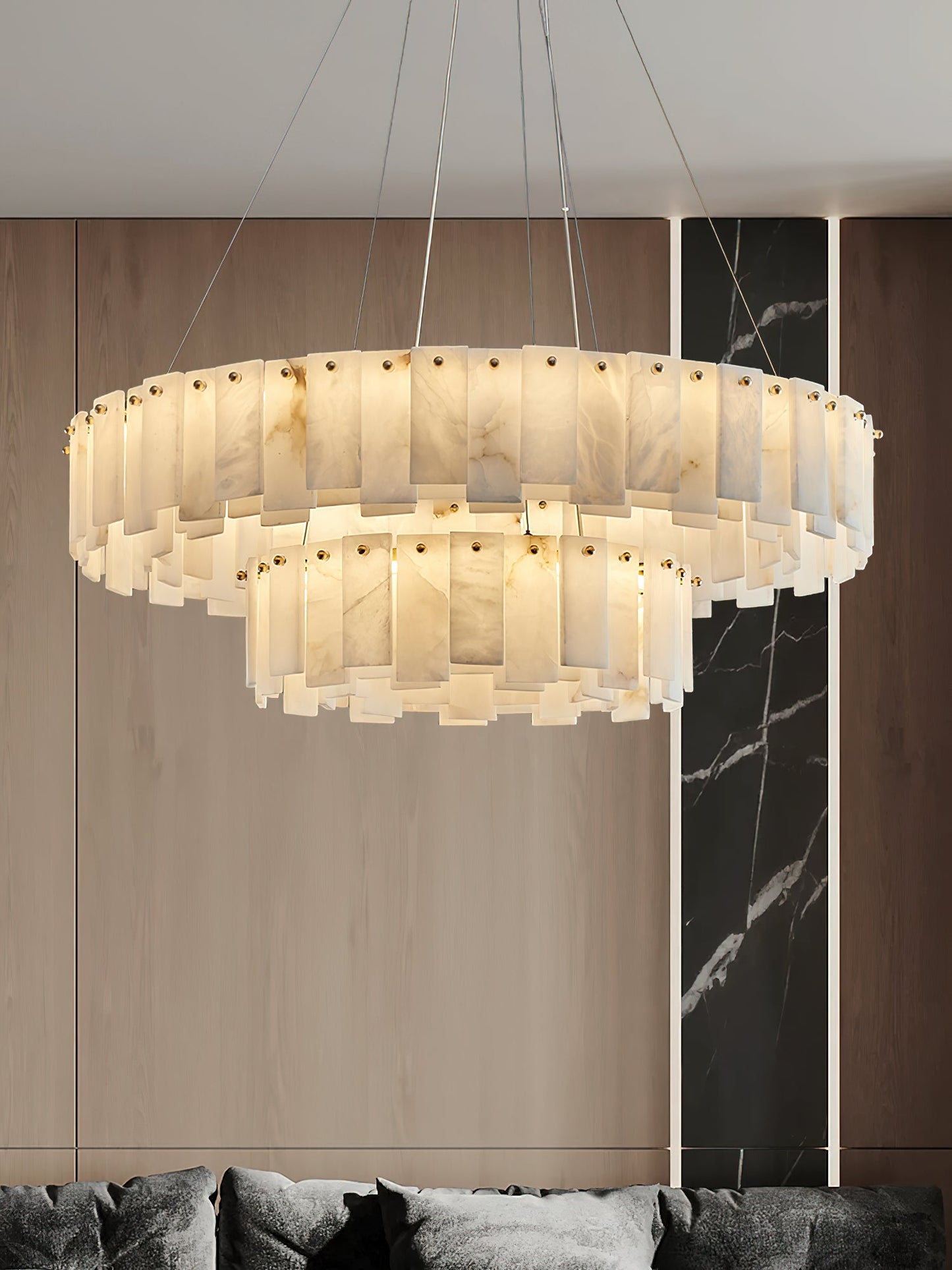 Celestial Alabaster Round Chandelier