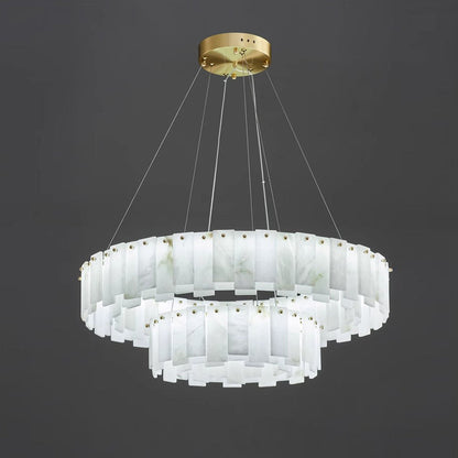 Celestial Alabaster Round Chandelier