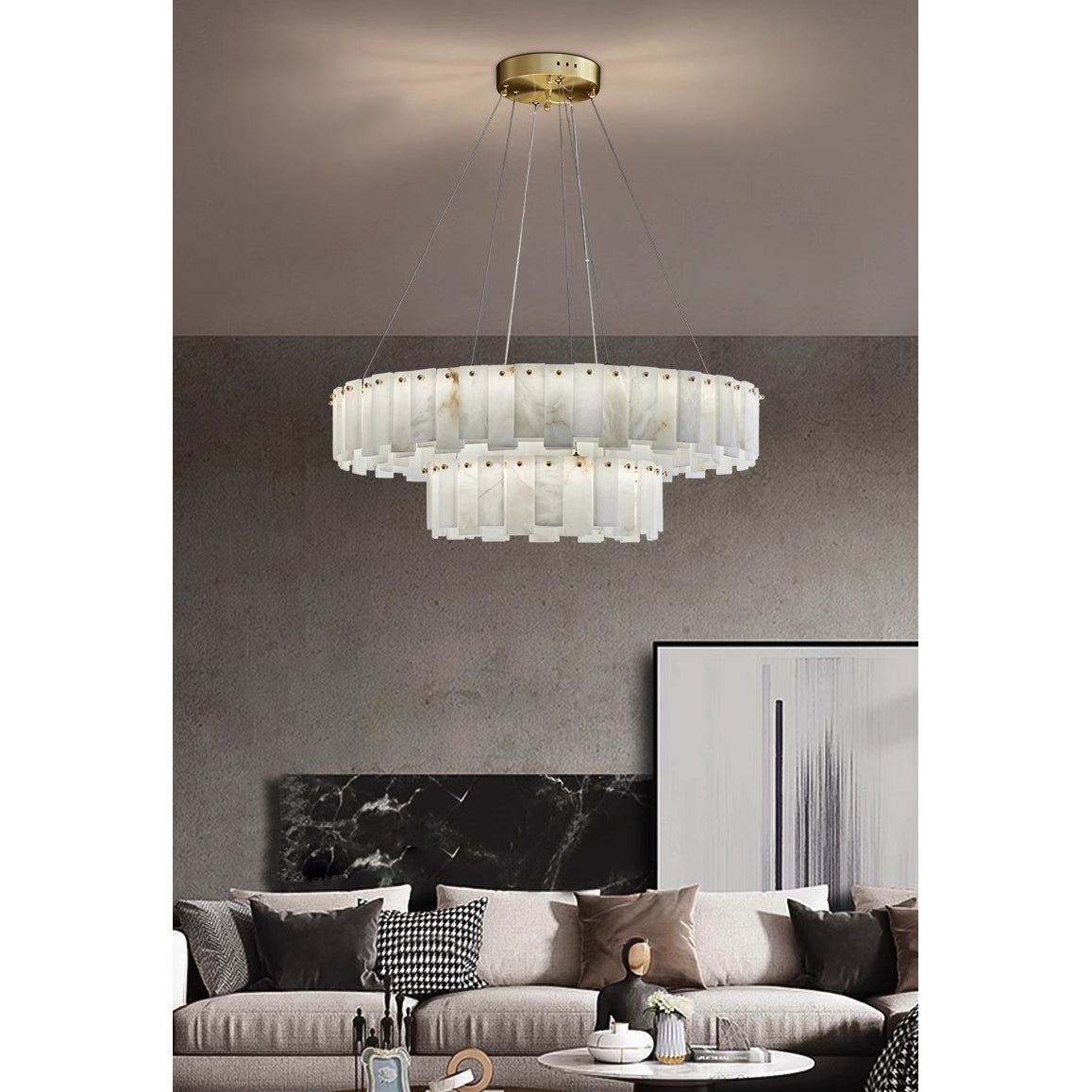 Celestial Alabaster Round Chandelier