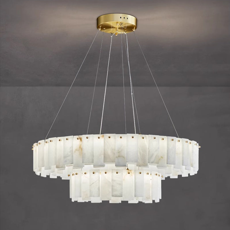 Celestial Alabaster Round Chandelier