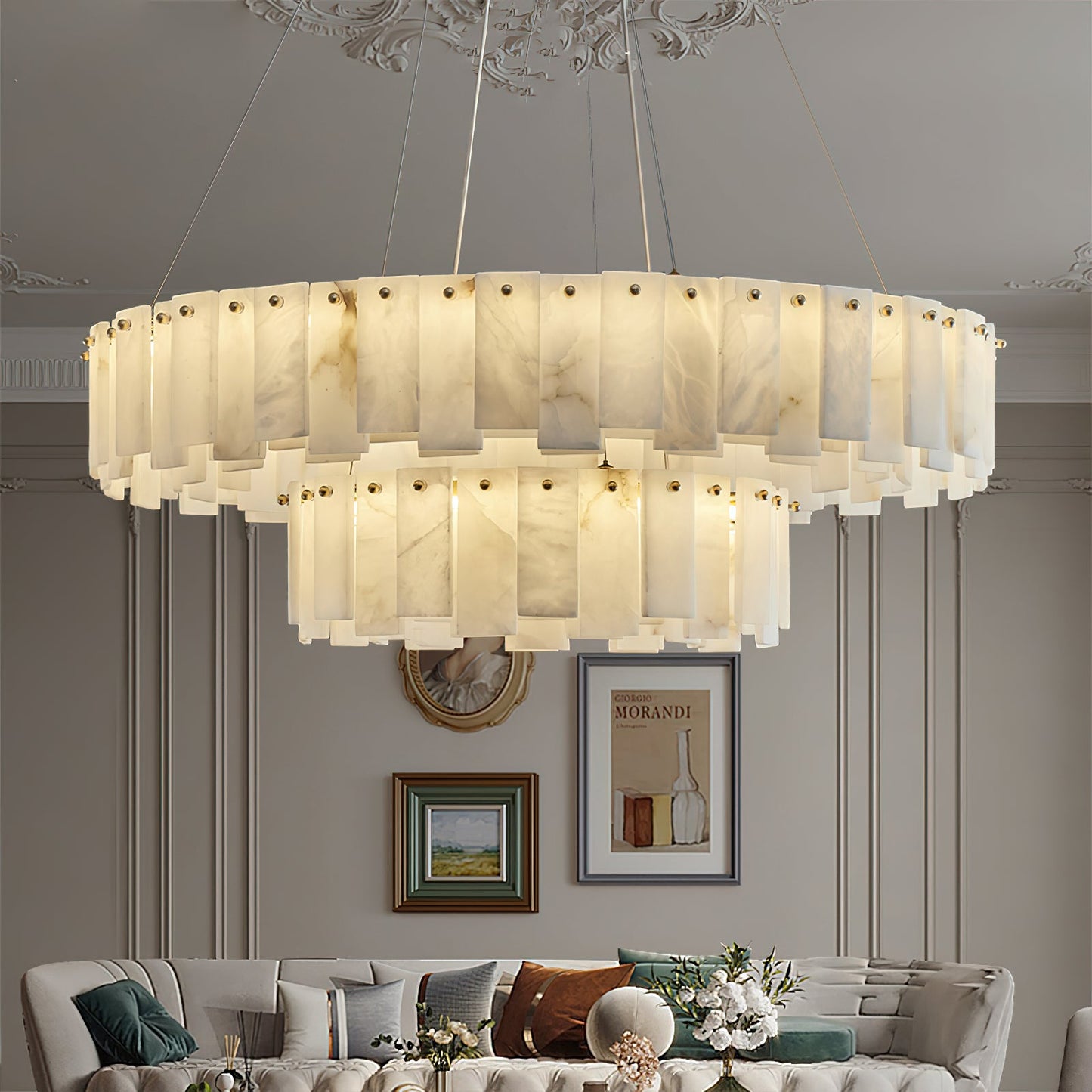 Celestial Alabaster Round Chandelier