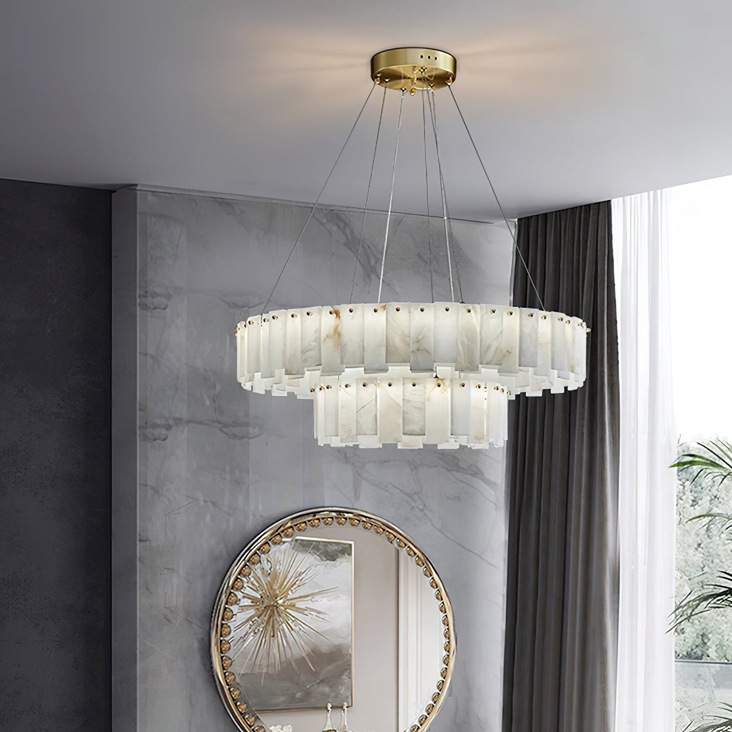 Celestial Alabaster Round Chandelier