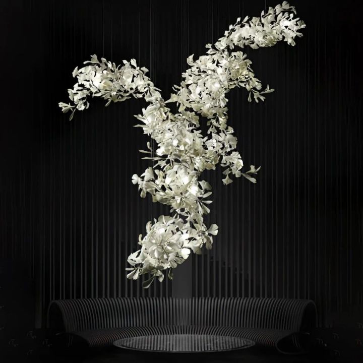 Ceramic Gingko Combination Large Chandelier-MEET LIGHTING