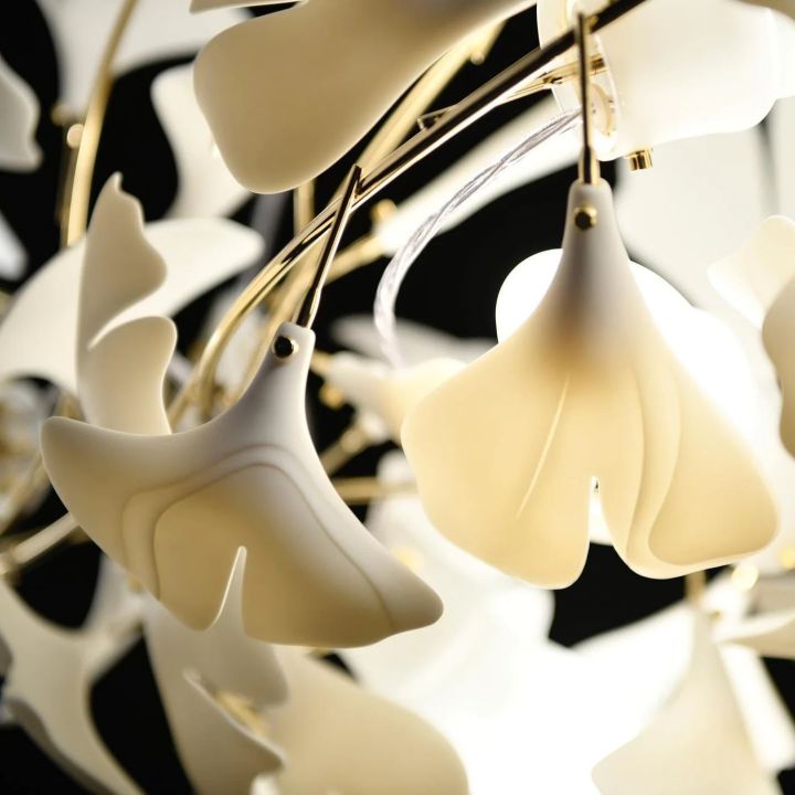 Ceramic Gingko Luxury Chandelier Style G-MEET LIGHTING