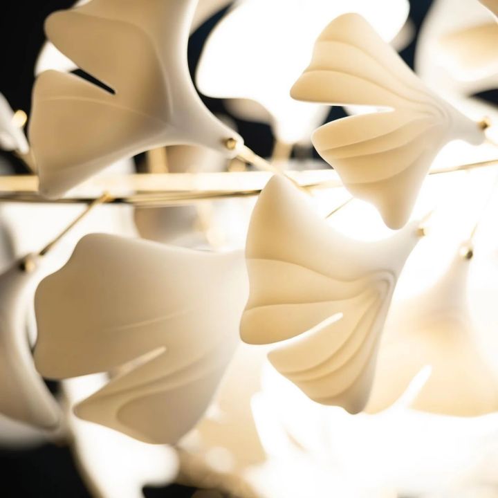 Ceramic Gingko Luxury Chandelier Style H-Meet Lighting