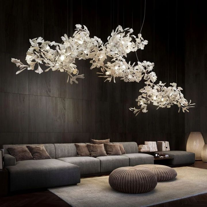 Ceramic Gingko Luxury Chandelier Style H-Meet Lighting