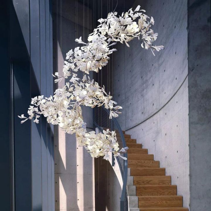 Ceramic Gingko Luxury Chandelier Style H-Meet Lighting