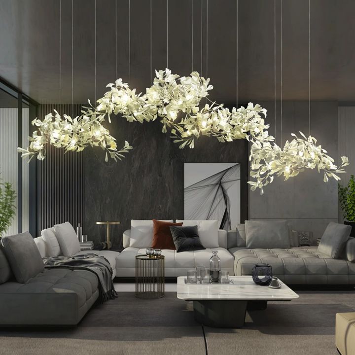 Ceramic Gingko Luxury Chandelier Style H-Meet Lighting