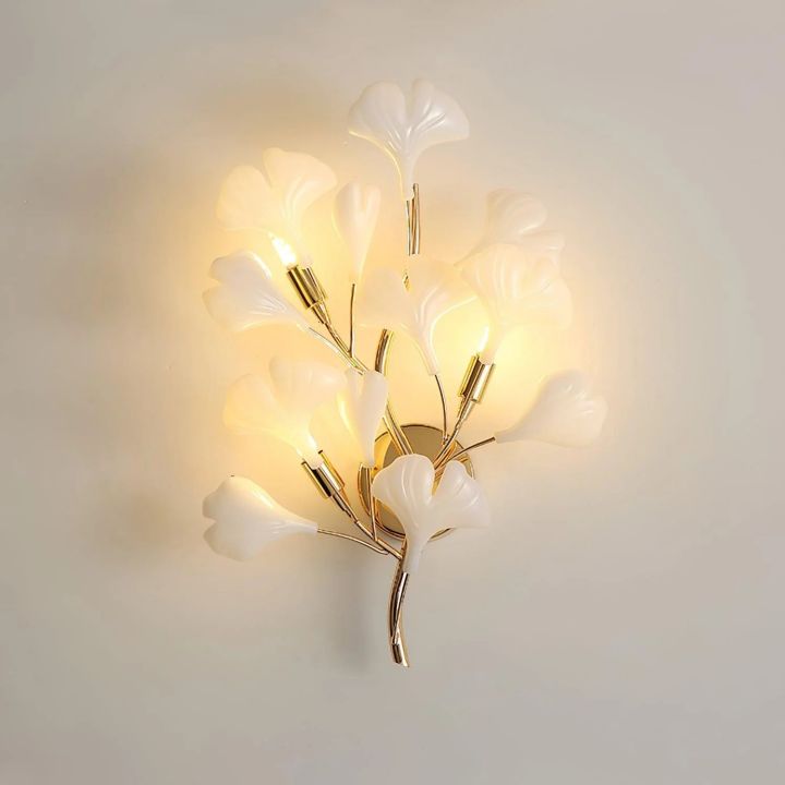 Ceramic Gingko Wall Lamp-Meet Lighting