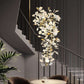 Ceramic Ginkgo Cascading A Branch Chandelier-Meet Lighting