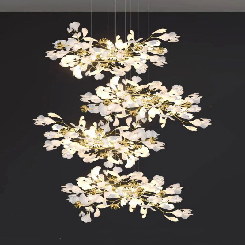 Ceramic Ginkgo Cascading Chandelier-Meet Lighting