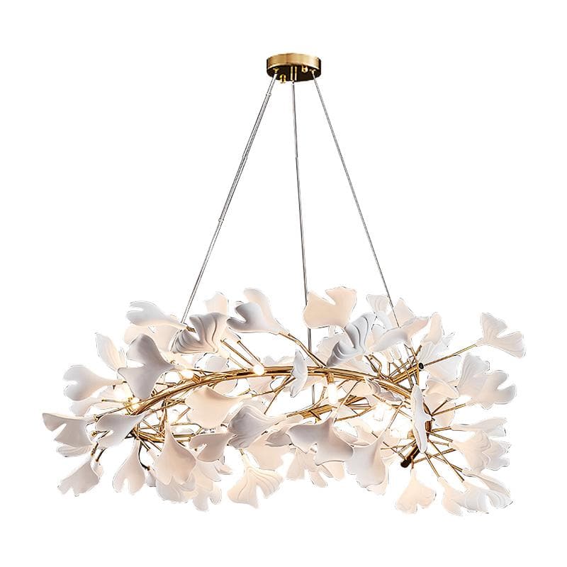 Ceramic Ginkgo Curved Chandelier-MEET LIGHTING