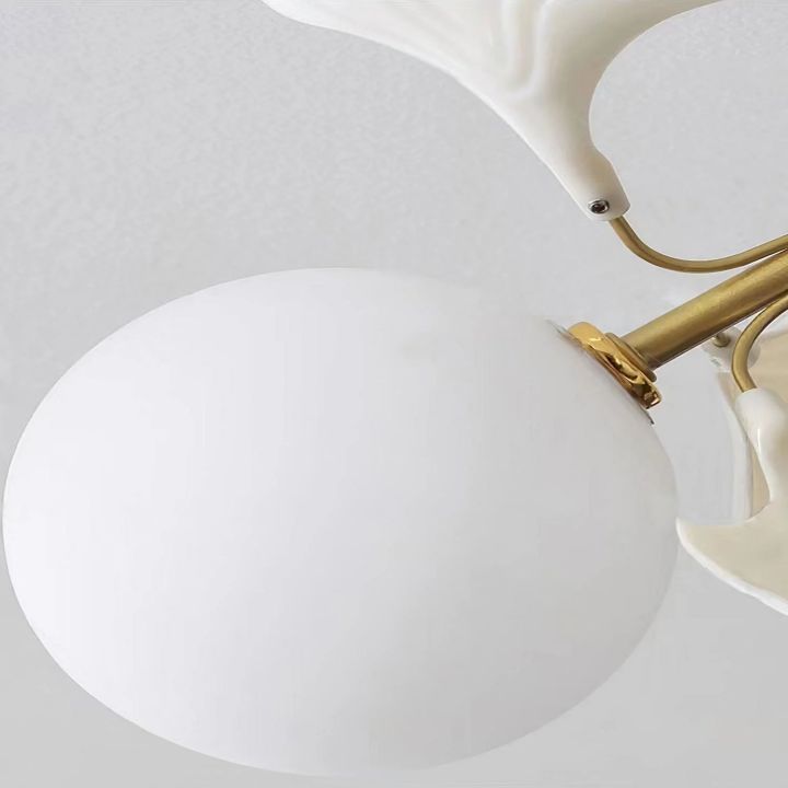 Ceramic Ginkgo Glass Ceiling Lamp-Meet Lighting