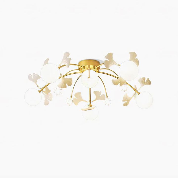 Ceramic Ginkgo Glass Ceiling Lamp-Meet Lighting