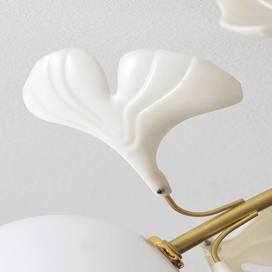 Ceramic Ginkgo Leaf Flushmount-Meet Lighting