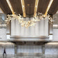 Ceramic Ginkgo Leaf Linear Extended Chandelier-Meet Lighting