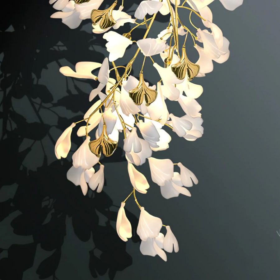 Ceramic Ginkgo Leaf Wall Lamp-Meet Lighting