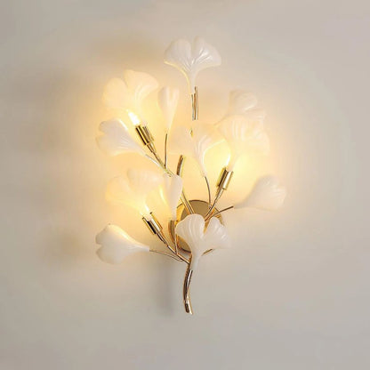 Ceramic Ginkgo Leaf Wall Lamp-Meet Lighting