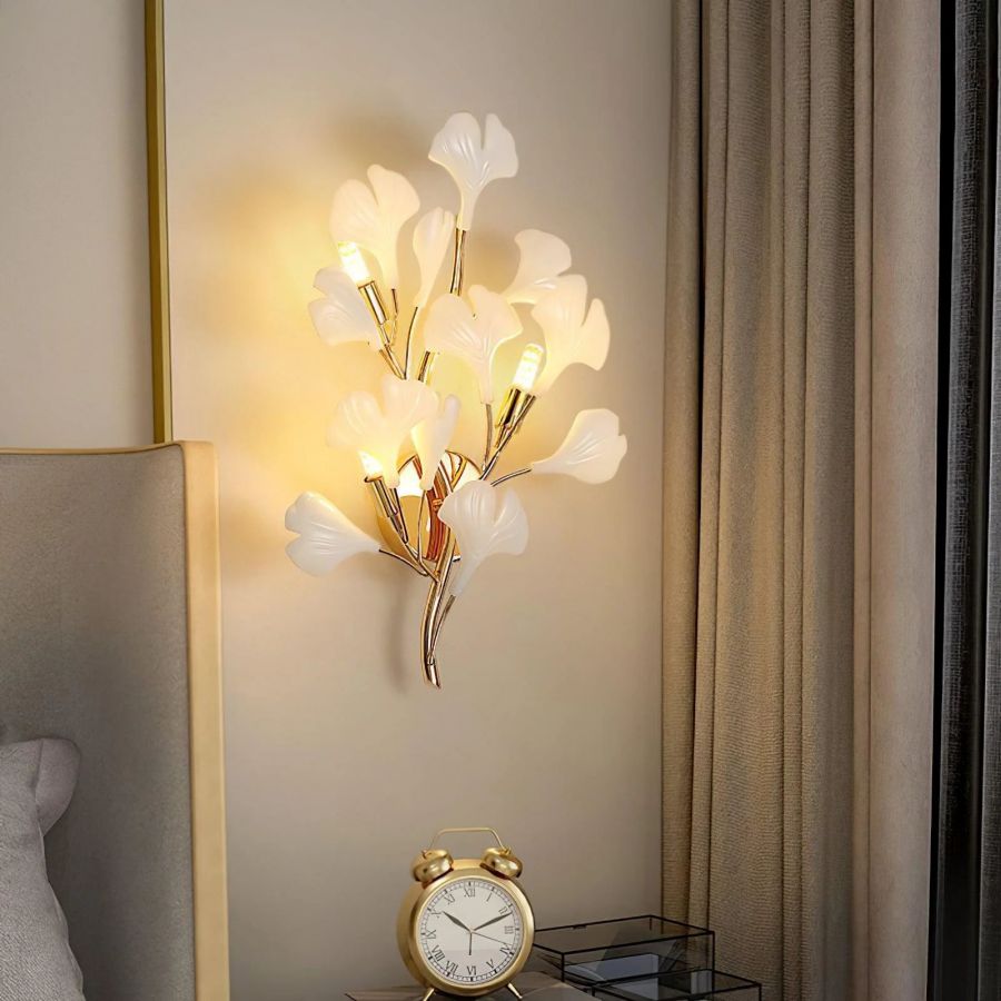 Ceramic Ginkgo Leaf Wall Lamp-Meet Lighting