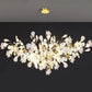 Ceramic Ginkgo Linear Branch Chandelier-Meet Lighting