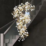 Ceramic Ginkgo Spiral Linear Chandelier