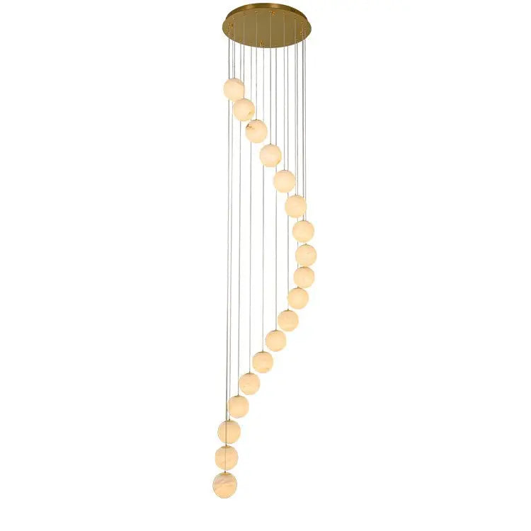 Alabaster Brass Modern Globe Spiral Chandelier    Chandelier [product_tags] Fabtiko