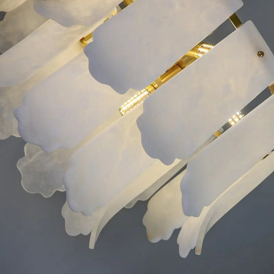 Alabaster Brass Multi-Layer Chandelier Lamp    Chandelier [product_tags] Fabtiko