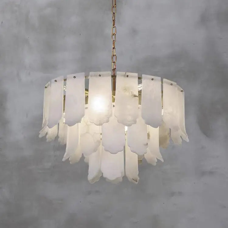 Alabaster Brass Multi-Layer Chandelier Lamp    Chandelier [product_tags] Fabtiko