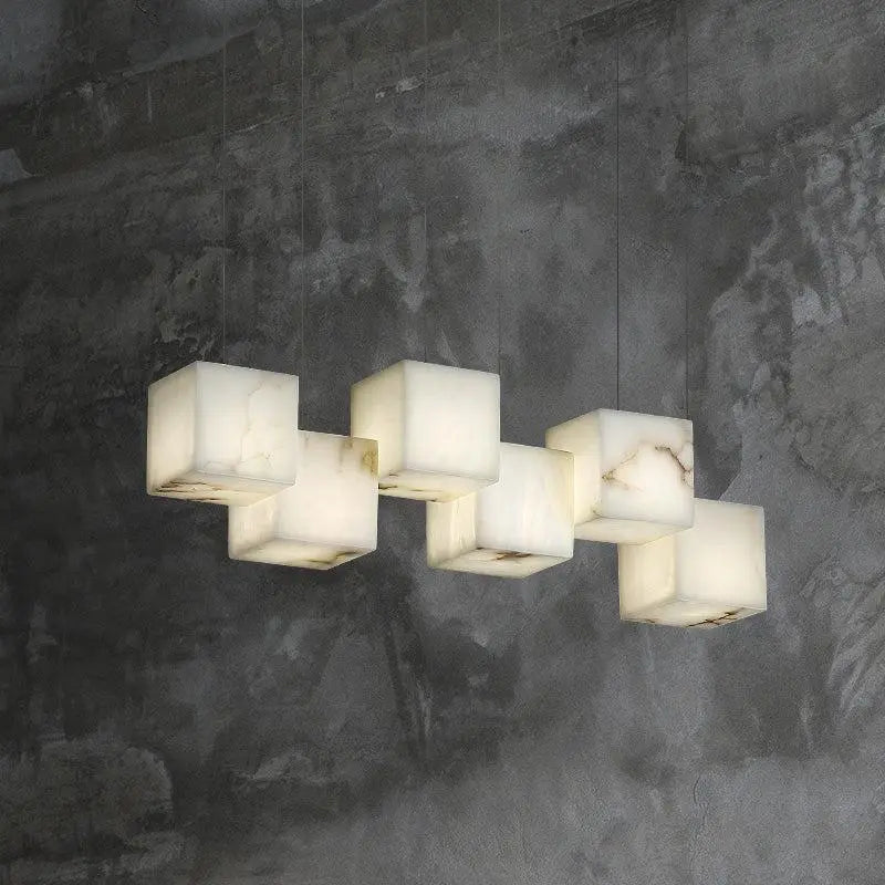 Alabaster Cubic Rectangular Pendant Light    Chandelier [product_tags] Fabtiko