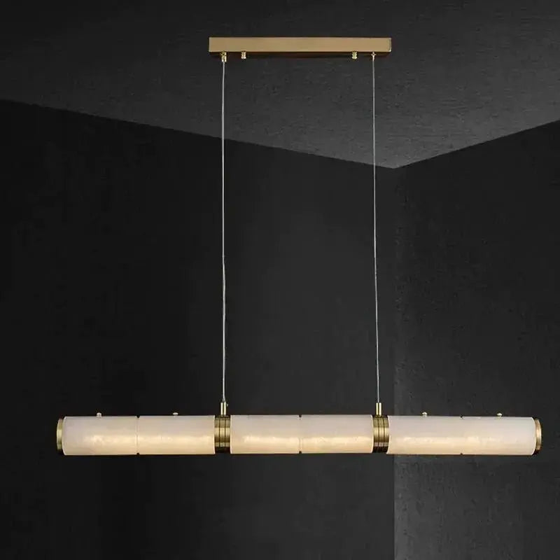 Alabaster Cylindrical Linear Chandelier    Chandelier [product_tags] Fabtiko