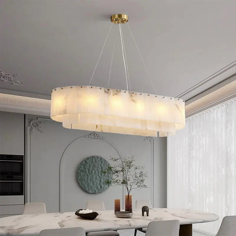 Alabaster Dining Room Round Chandelier Lighting    Chandelier [product_tags] Fabtiko