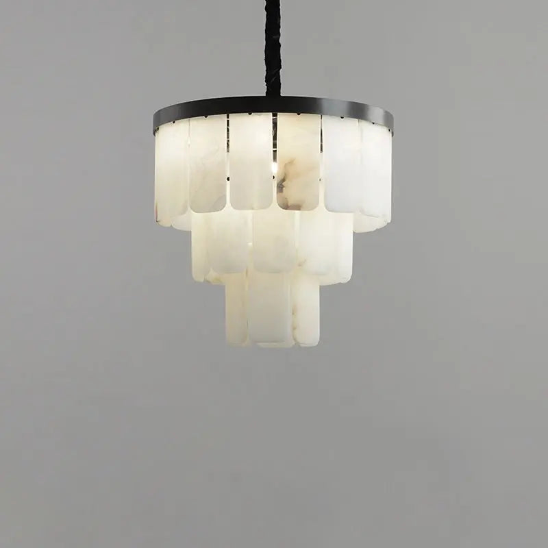 Alabaster Modern Multi-Tiered Round Chandelier 3 Layer   Chandelier [product_tags] Fabtiko