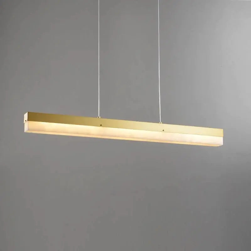 Alabaster Simple Linear Kitchen Island Chandelier 39.37"L*2.36"W*2.36"H Brass  Chandelier [product_tags] Fabtiko