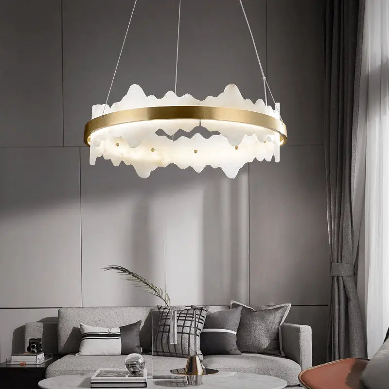 Spain Alabaster Brass Indoor Chandelier Lighting    Chandelier [product_tags] Fabtiko