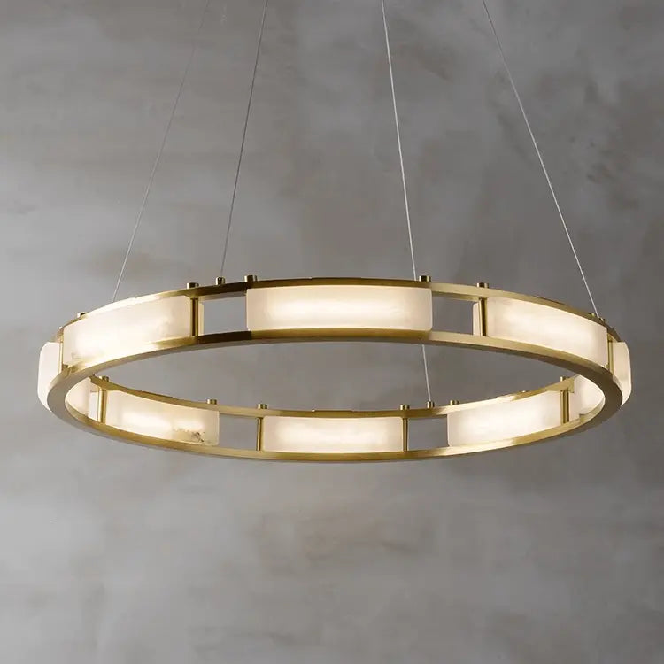 Spain Alabaster Brass Round Chandelier Lighting    Chandelier [product_tags] Fabtiko