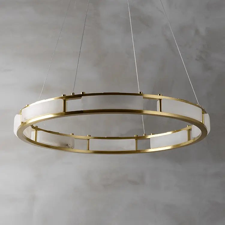 Spain Alabaster Brass Round Chandelier Lighting    Chandelier [product_tags] Fabtiko