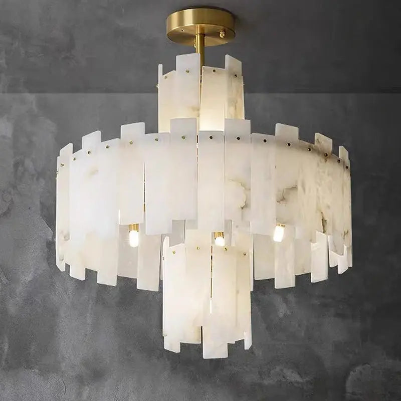 Spain Alabaster Round Modern Chandeliers 31.49"D*27.55"H   Chandelier [product_tags] Fabtiko