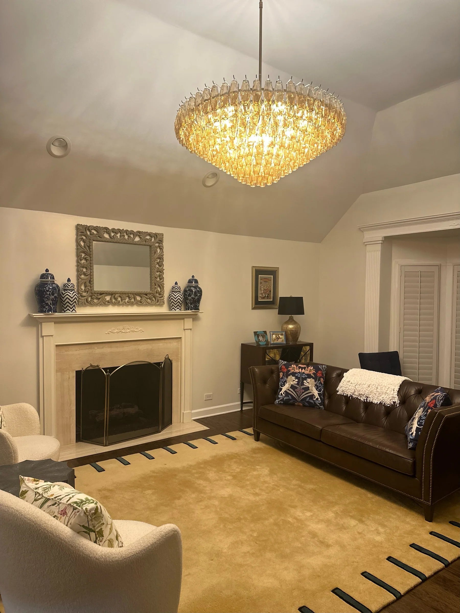 Chiaray Glass Multi-Tier Round Chandelier 61"