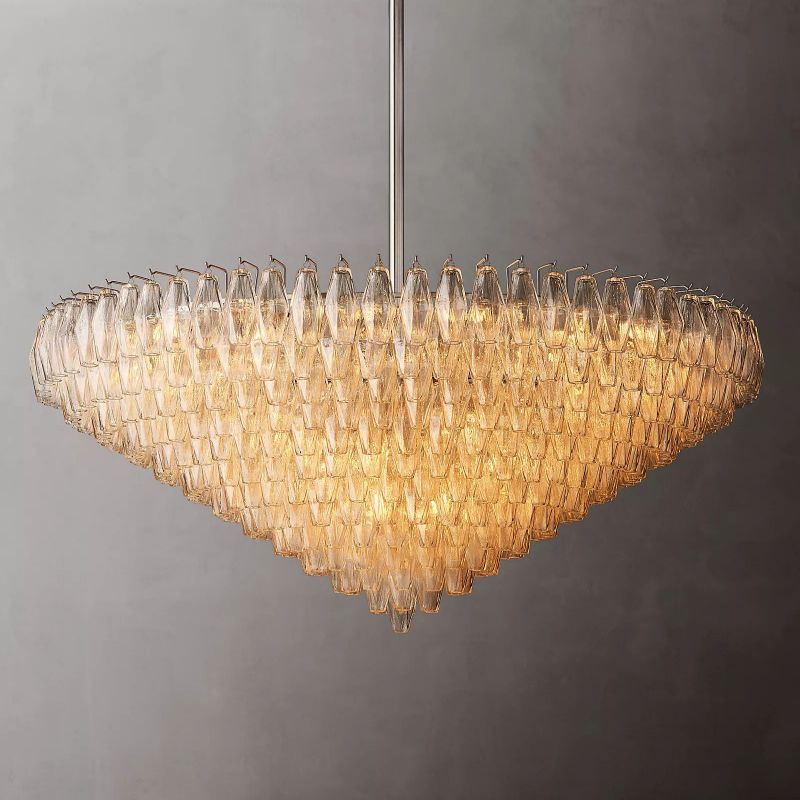 Chiaray Glass Multi-Tier Round Chandelier 61"