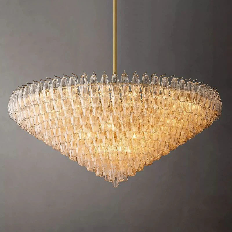 Chiaray Glass Multi-Tier Round Chandelier 61"
