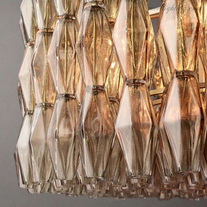 Chara Glass Round Chandelier 37"-MEET LIGHTING